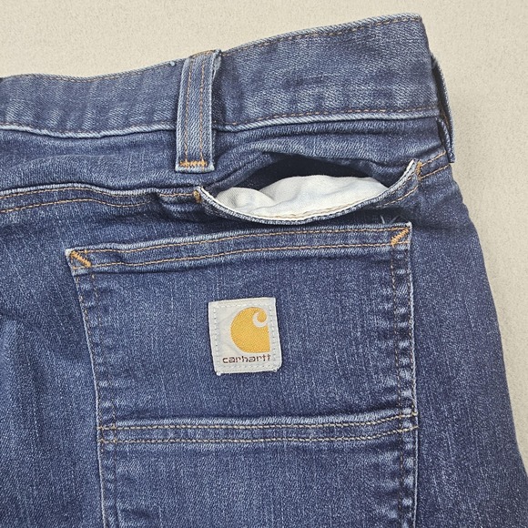 Carhartt Jeans Mens 36x32 Blue Straight Fit Workwear Denim Classic - Picture 10 of 11